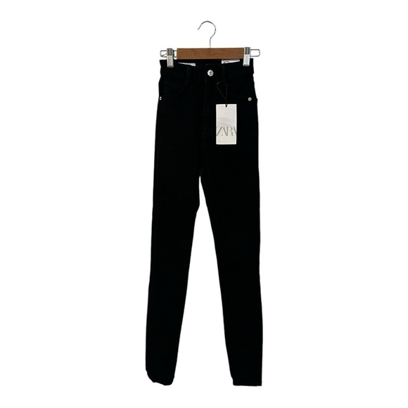 ZARA Sculpt High Rise Ankle Length Black Jeans Size 0 3643/050 New - Picture 1 of 6